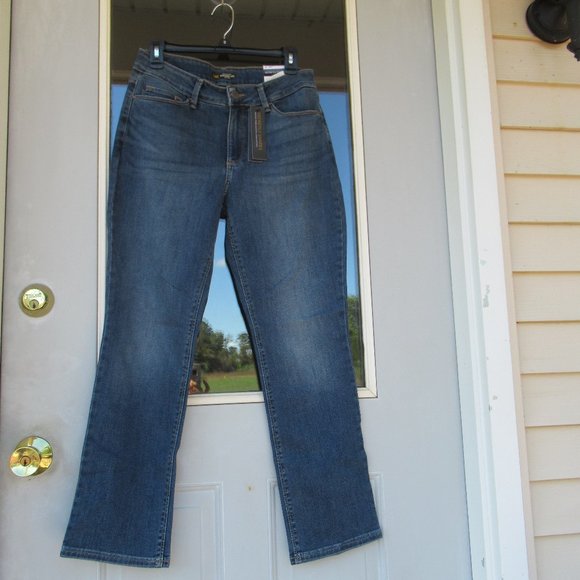 Lee secretly shapes straight leg mid rise jean regular fit size 10 short - Picture 12 of 13